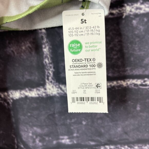 Just One You 5T Dinosaur Winter Christmas Pajama By Carters PJ 2-pc Set - Picture 2 of 12